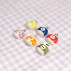 Mini Ceramic Pool Ball Charm - Stripe Pool Ball