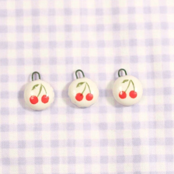 Mini Ceramic Cherry Charm