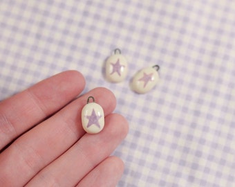 Mini Ceramic Star Charm - Violet star