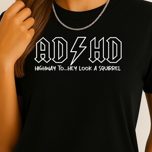 Comfort Colors ADHD T-Shirt: Funny Squirrel Graphic Tee, Mental Health Awareness