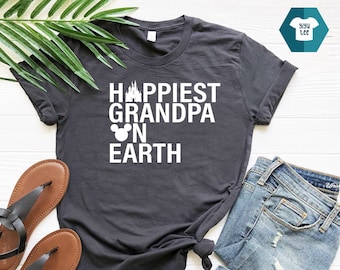 Happiest Grandpa on Earth Disney Tee, Family Vacation Shirt