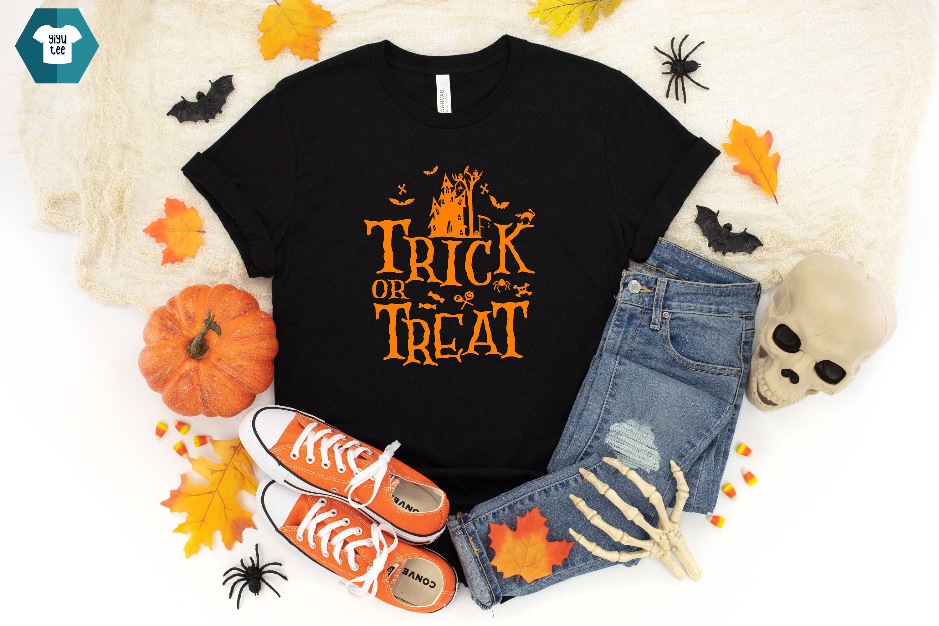 Trick or Treat Shirt Cute Halloween Shirt Funny Halloween Etsy