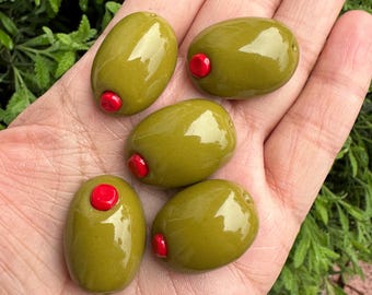 Stuffed Green Olive Magnet - Refrigerator fruit magnet