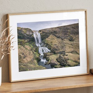 Icelandic Waterfall Print, Icelandic Gift, Selvallafoss, Scandinavian Art Gift, Iceland Nature Print, Wall Art, Landscape Print