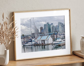 Vancouver Harbour Print, British Columbia Art, Vancouver Cityscape Print, Vancouver BC Art, Artful Coastal Print, Wall Art Prints, Canada