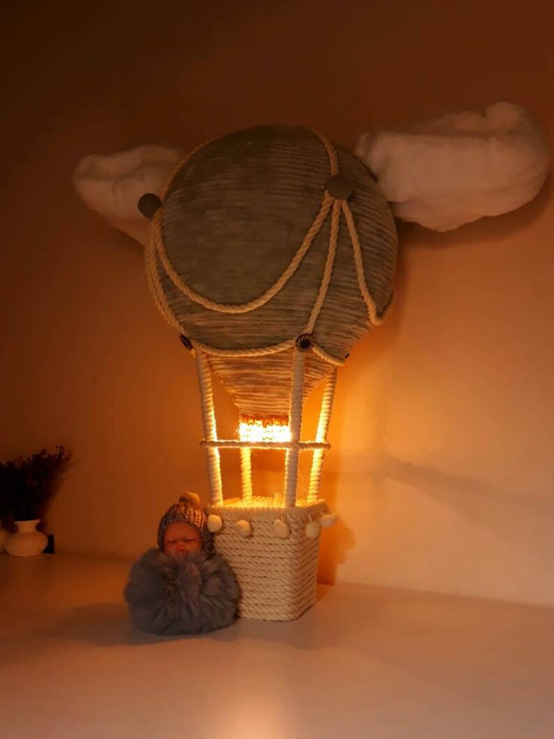 Hot Air Balloon Nursery Light Gray Nursery Decor Baby Mobile Etsy