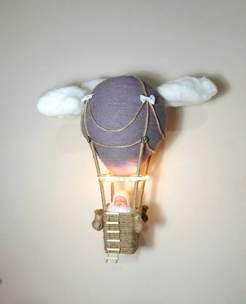 Hot Air Balloon Nursery Light Nursery Decor Purple Nursery Etsy