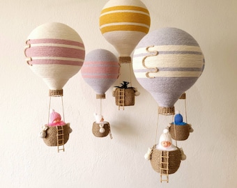 Hot Air Balloon Decoration | Hanging Nursery Mobile | Decorative Flower Pot | Gift For Kids | Baby Shower Decor Garden Decor Gift For Mom