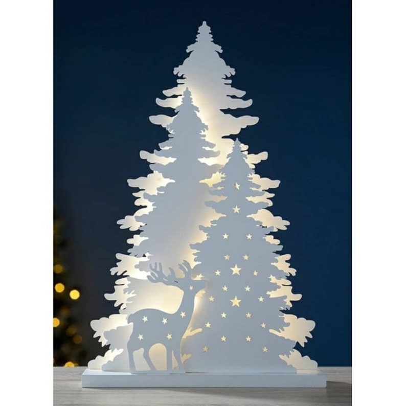 Christmas Tree 3D Wood Xmas Lighting Tree Wooden Xmas Etsy