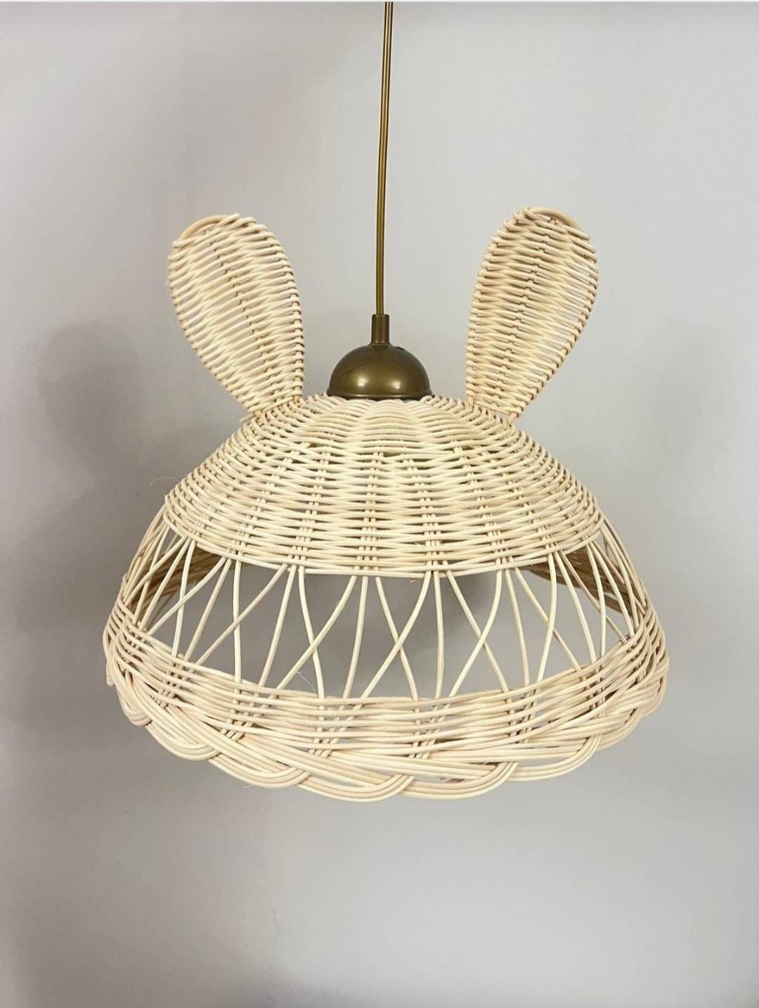 Rattan Pendant Light Wicker Hanging Lamp for Kids Nursery Lampshade