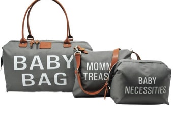 Ensemble de 3 sacs pour bébé, très grand | Sac à langer pour bébé | Sac maman | Sac de voyage pour bébé | Cadeau baby shower | Sac d'hôpital pour nouveau-né | Trousse de soins pour bébé