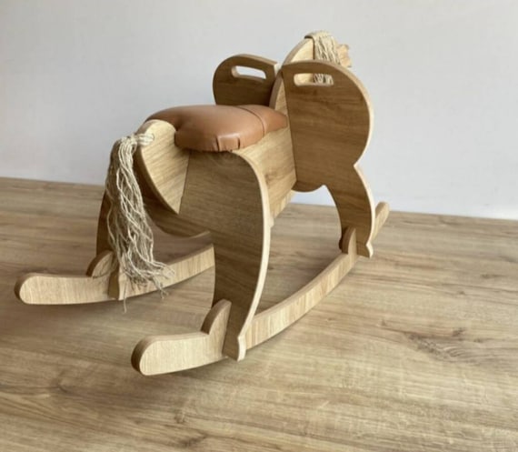 Cheval à bascule en bois personnalisée pour enfant, cadeaux original