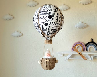 Hot Air Balloon Decoration | Boho Home Decor | Hanging Nursery Mobile | Baby Mobile | Gift For Kids | Baby Shower Decor | Nursery Decor