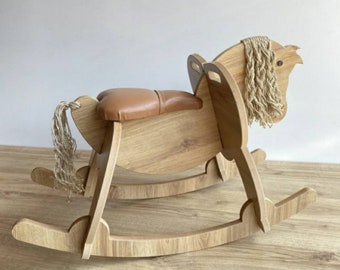 Cheval à bascule, jouet à bascule, cheval à bascule en bois pour tout-petit, cadeau pour enfant, jouet pour tout-petit, cheval à bascule en bois