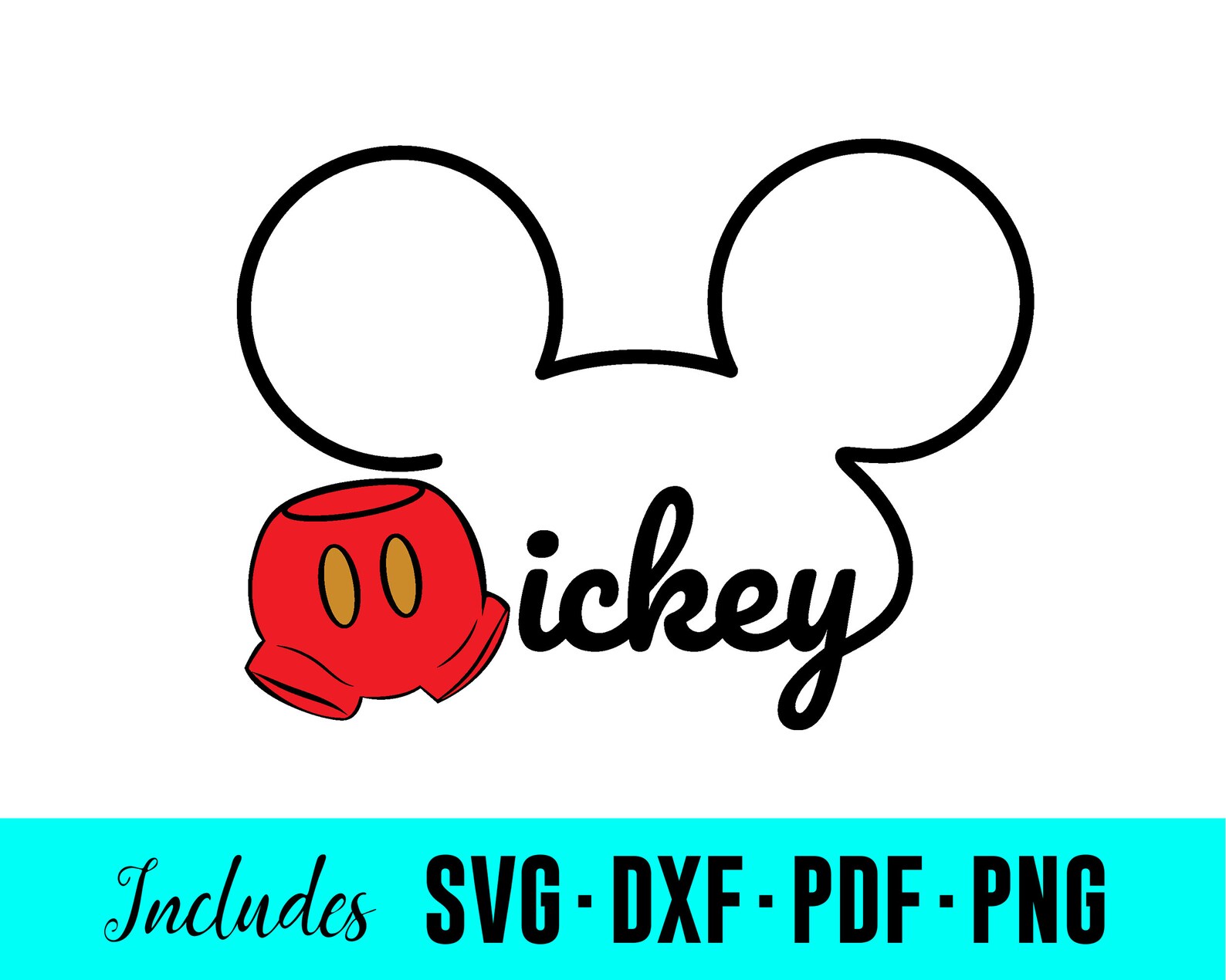Mickey Signature Mickey svg cutting files Mickey Mouse Etsy España