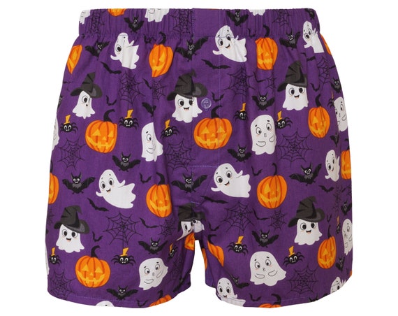 Friendly Ghost Boxer Shorts Pumpkin Boxers Halloween Underwear 
