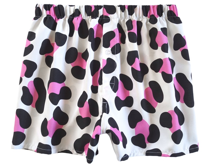 Abstract Cow boxers  pink cow print boxer shorts image 1