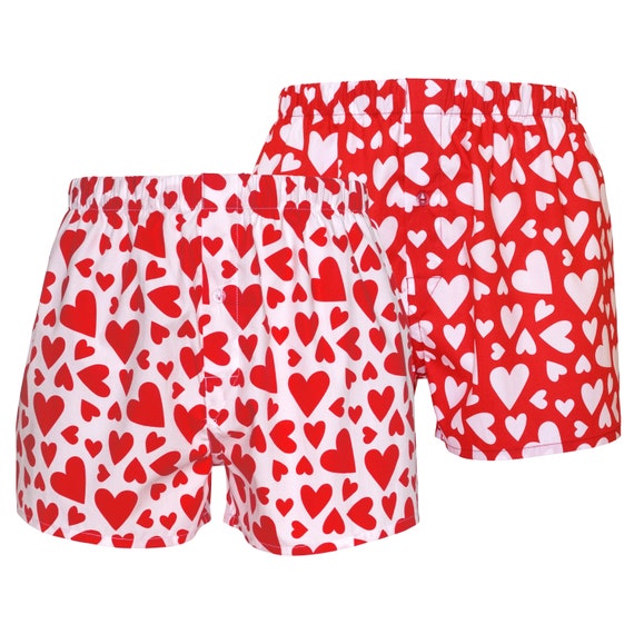 Lots of Love Heart Boxers Valentines Boxer Shorts Sexy Underwear -  UK