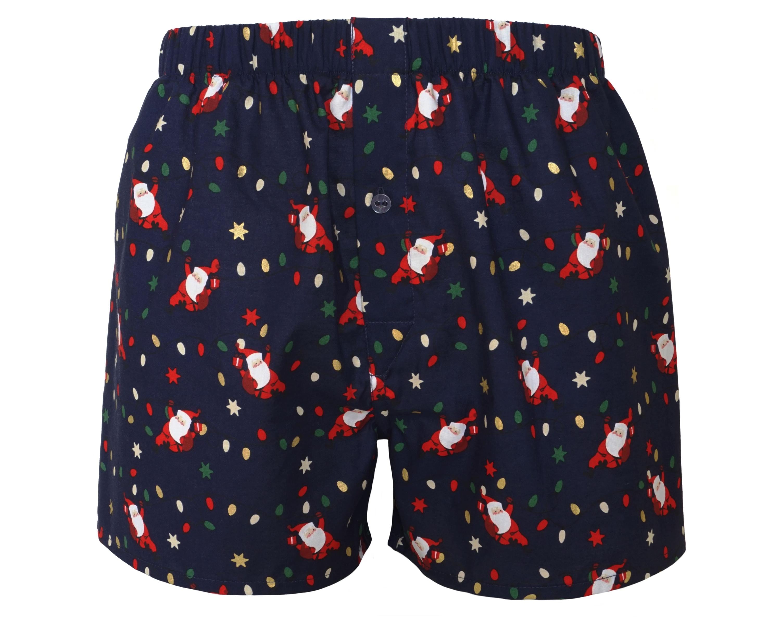 Fairy Lights Santa Boxers - Shimmering metallic effect Christmas boxer shorts