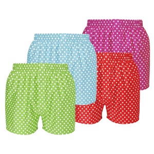 Spotty boxers  - green, blue, red and cerise spots - polka dot boxer shorts