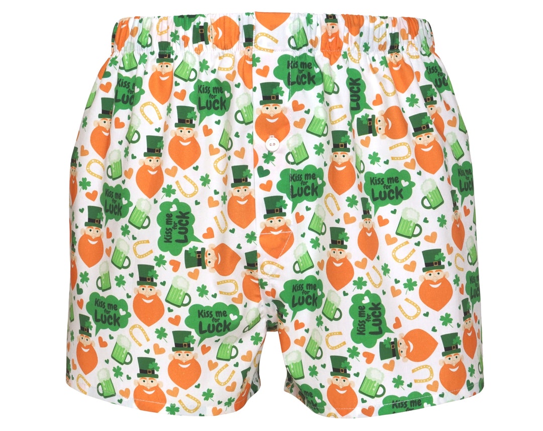 Lucky Boxers - Kiss Me for Luck St Patrick's Day Boxer Shorts - Etsy