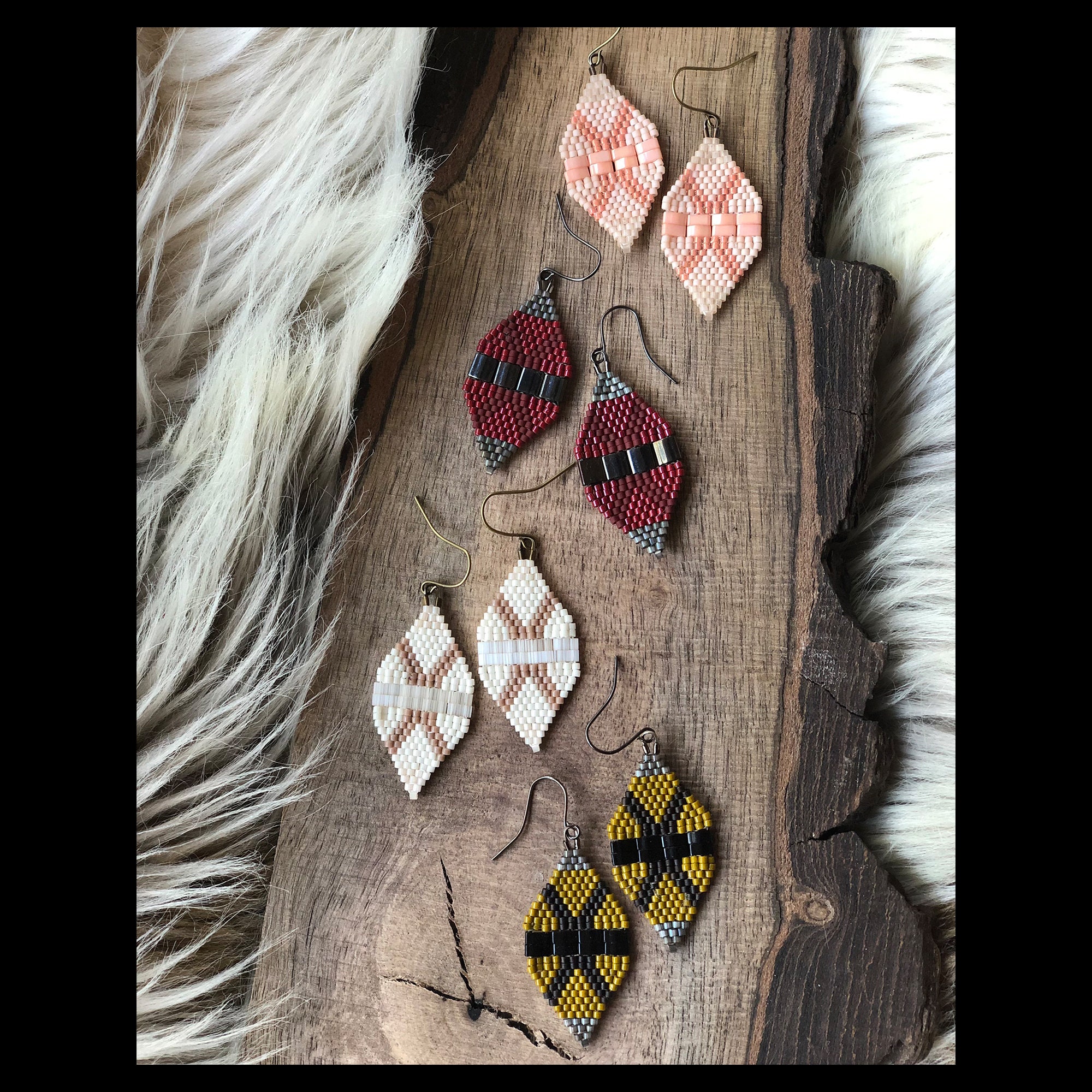 Red bead earrings sale