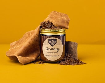 Baseball Inspired Scented Candle, Tobacco and Leather, Hand-Poured by The Opening Day