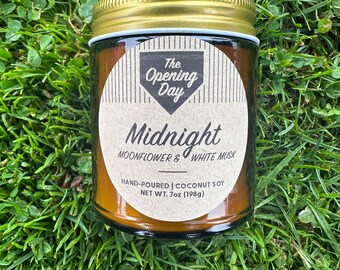 Baseball Inspired Scented Candle, Lavender and Musk, Hand-Poured by The Opening Day