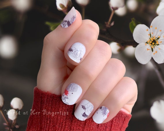 White nail art stickers discount