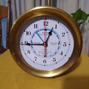 Vintage Hermle Quartz 2100 Nautical Captains Tide Clock Etsy