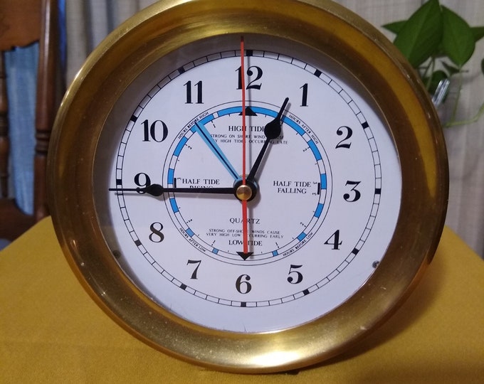 Vintage Hermle Quartz 2100 Nautical Captains Tide Clock Etsy