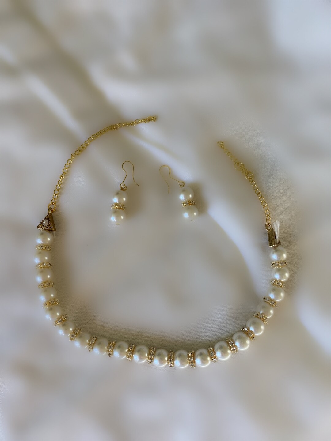 Traditional Indian Pearl Necklace Set Reshami - Etsy