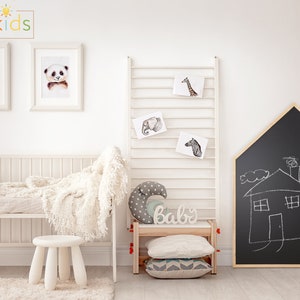 SPARK Kids Double Sided Wooden Frame House Shaped Magnetic Drawing Chalkboard Whiteboard for Kids Toddler Playroom