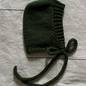 Handmade Knitted Bonnet or Hood Hat/ Adult Size