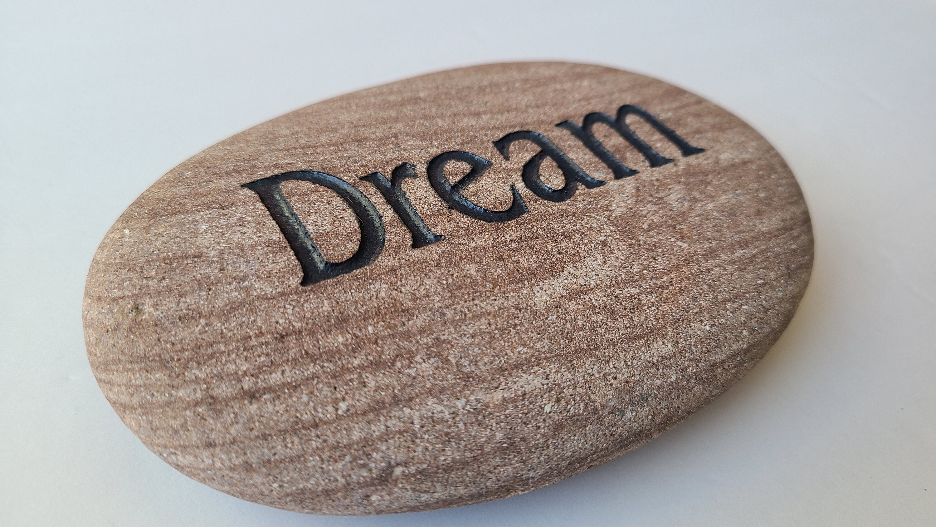 DREAM engraved word Stone small decorative Etsy