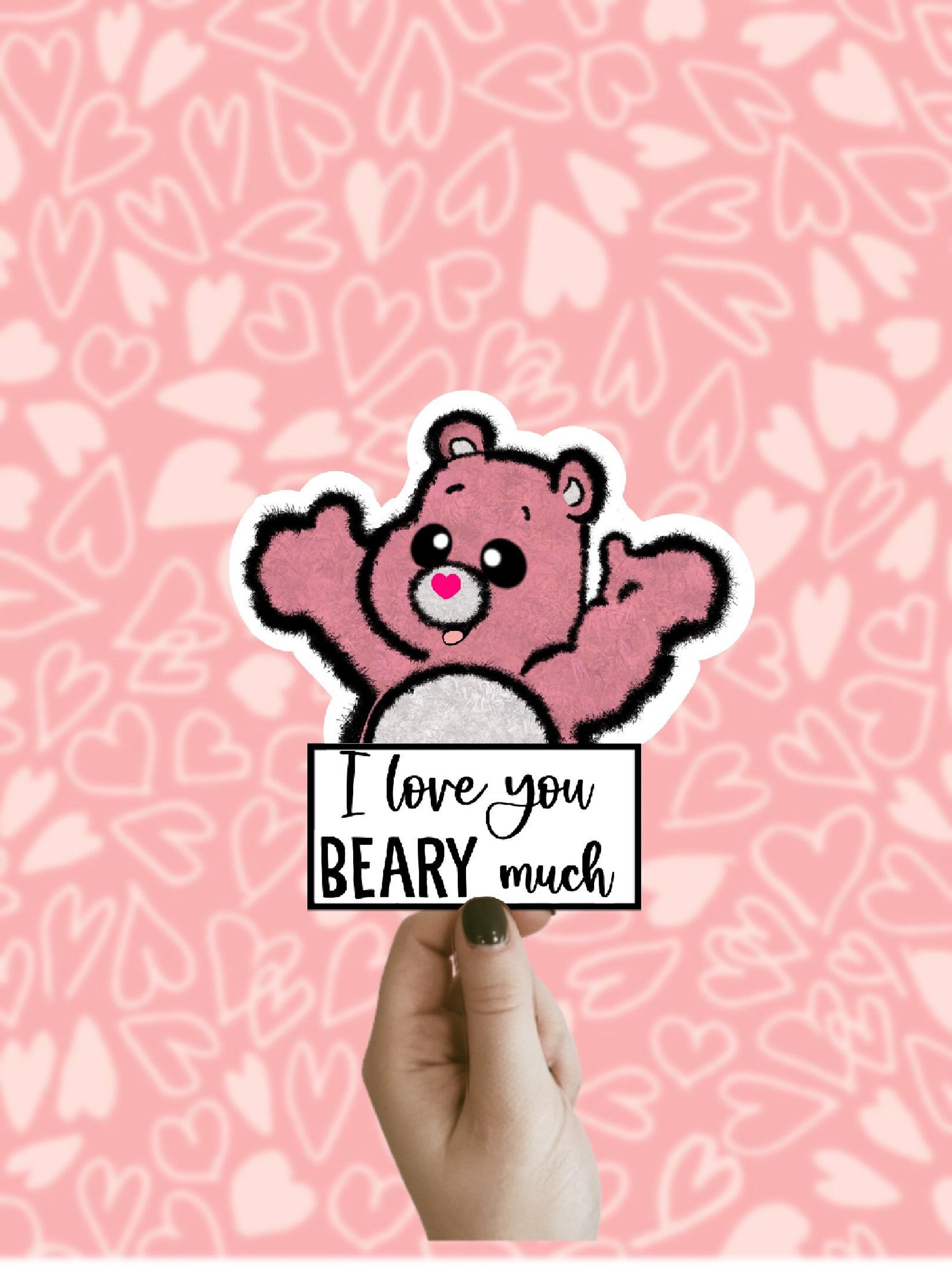 Discover Cute Bear Love Valentines Day Sticker, Waterproof Sticker