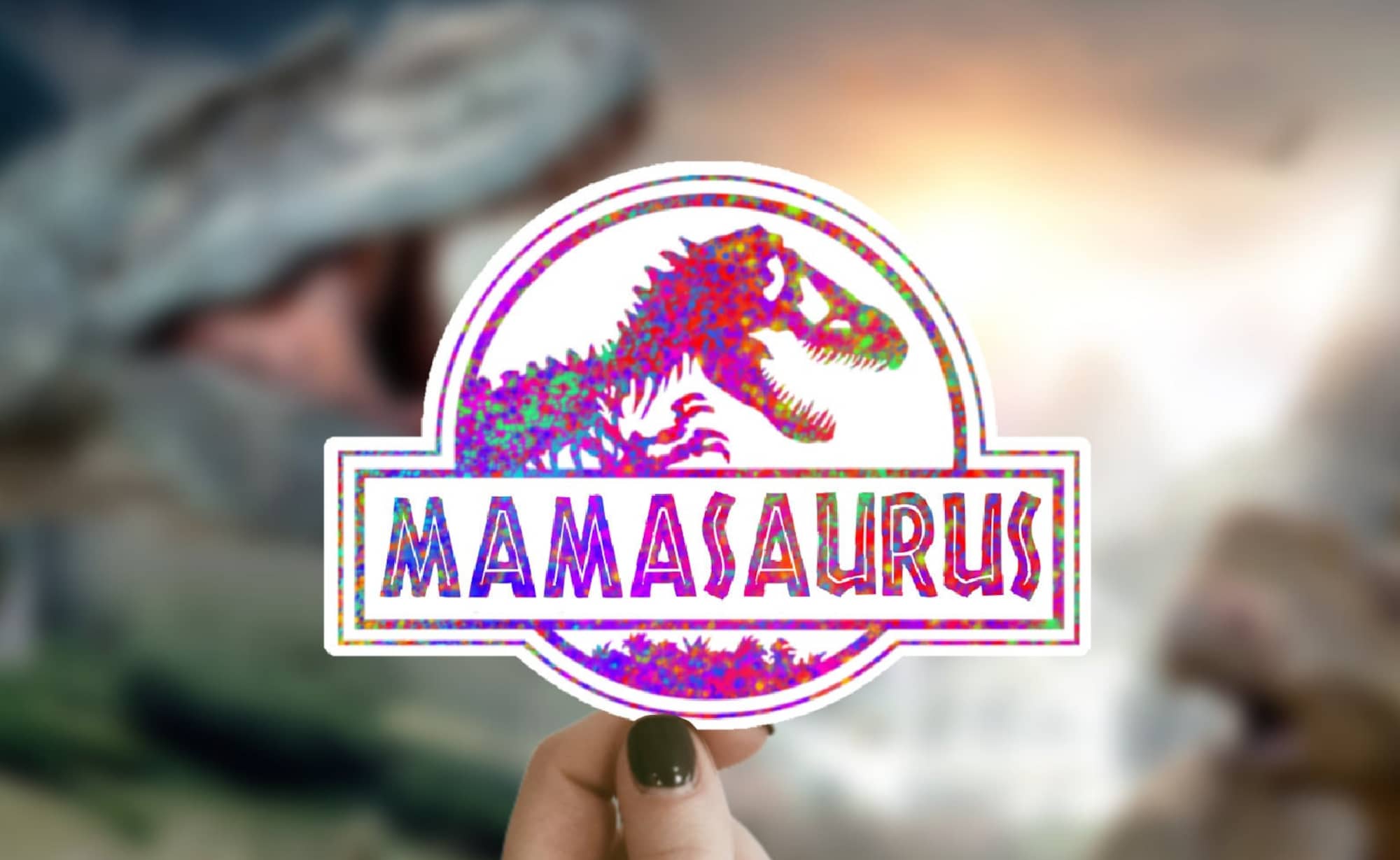Funny Mamasaurus Sticker, Waterproof Sticker