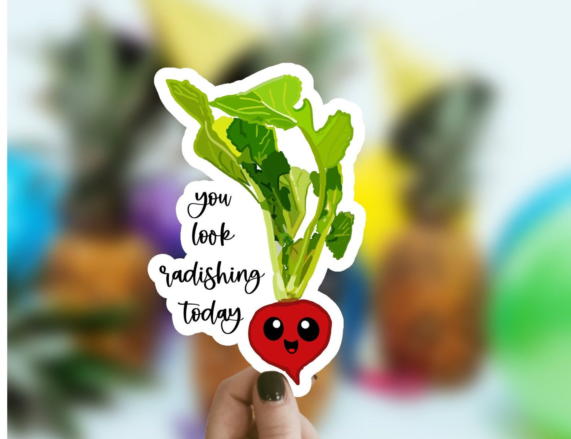 Discover Funny Veggie Sticker, Waterproof Sticker