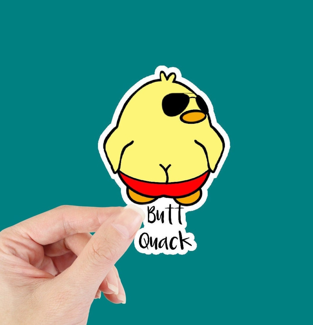 Funny Duck Butt Quack Weatherproof Sticker Hydro Flask - Etsy UK