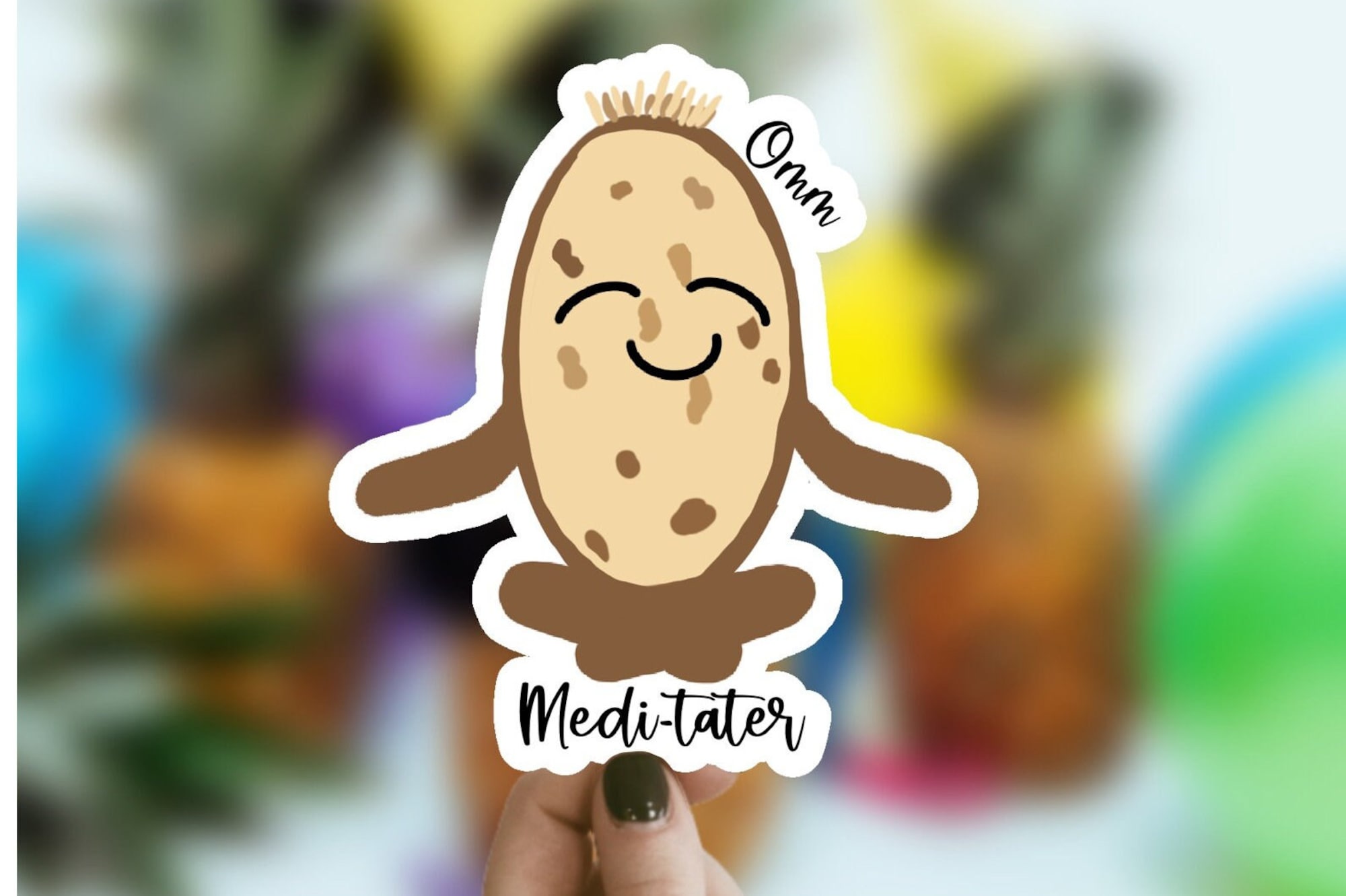 Discover Funny Potato Sticker, Waterproof Sticker