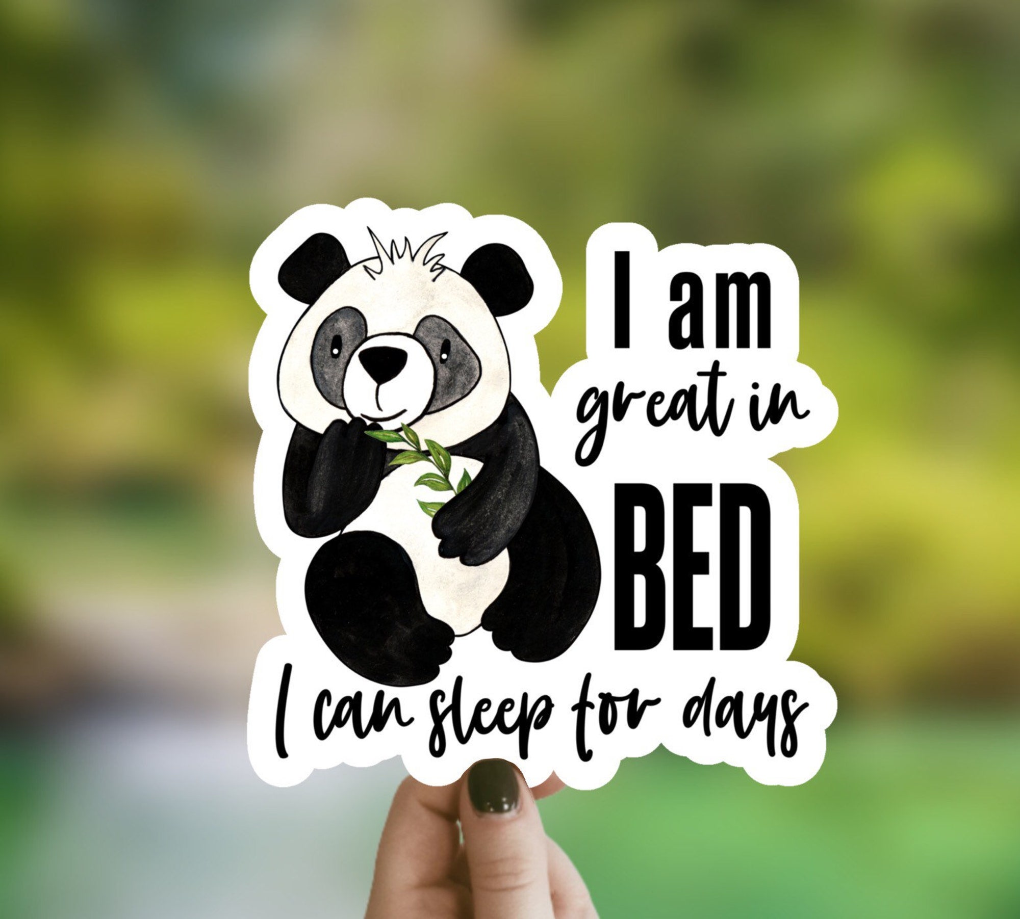 Discover Cute Panda Sticker, Waterproof Sticker