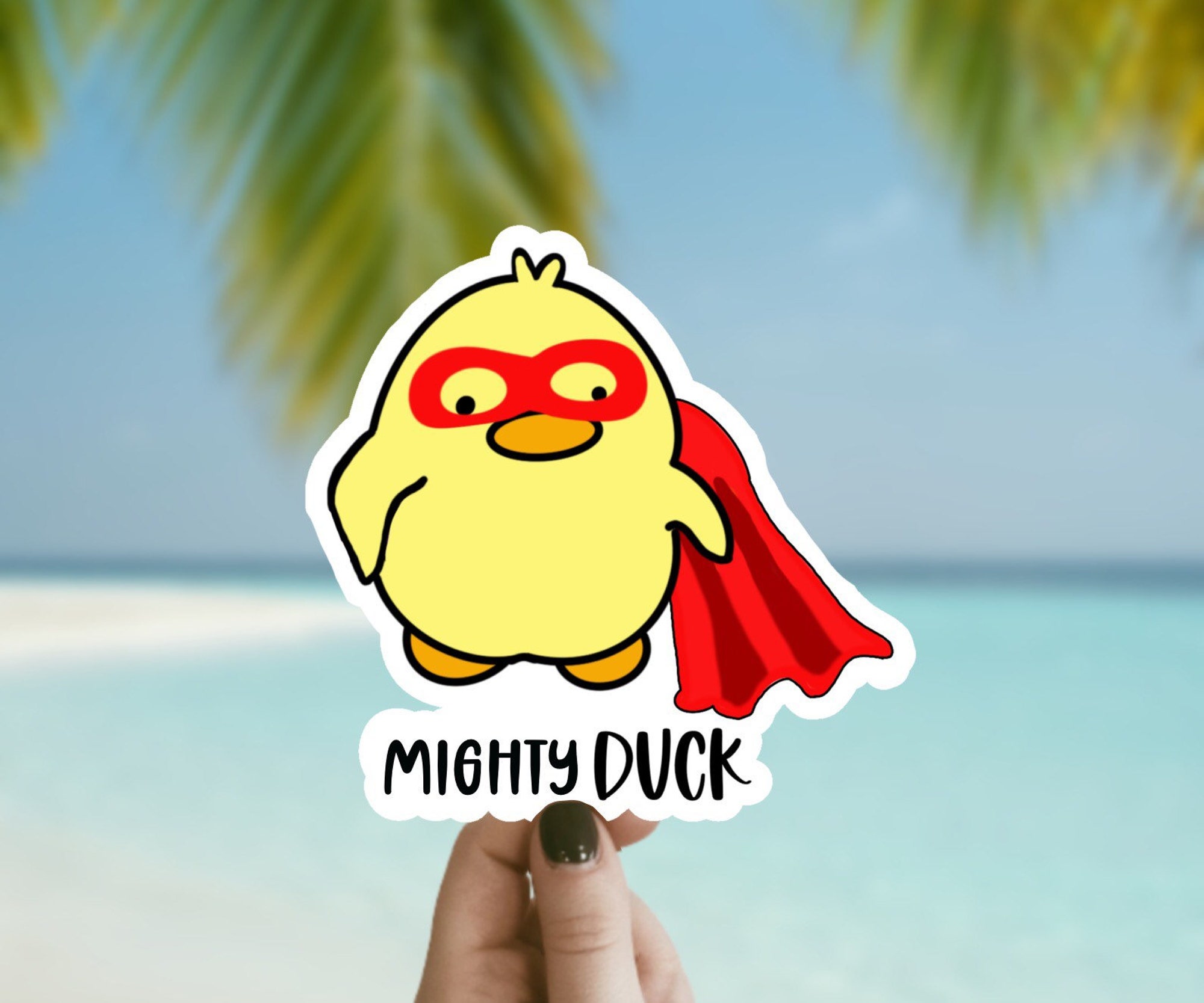 Funny Duck Sticker, Waterproof Sticker, Cute Duck Sticker, Laptop Sticker