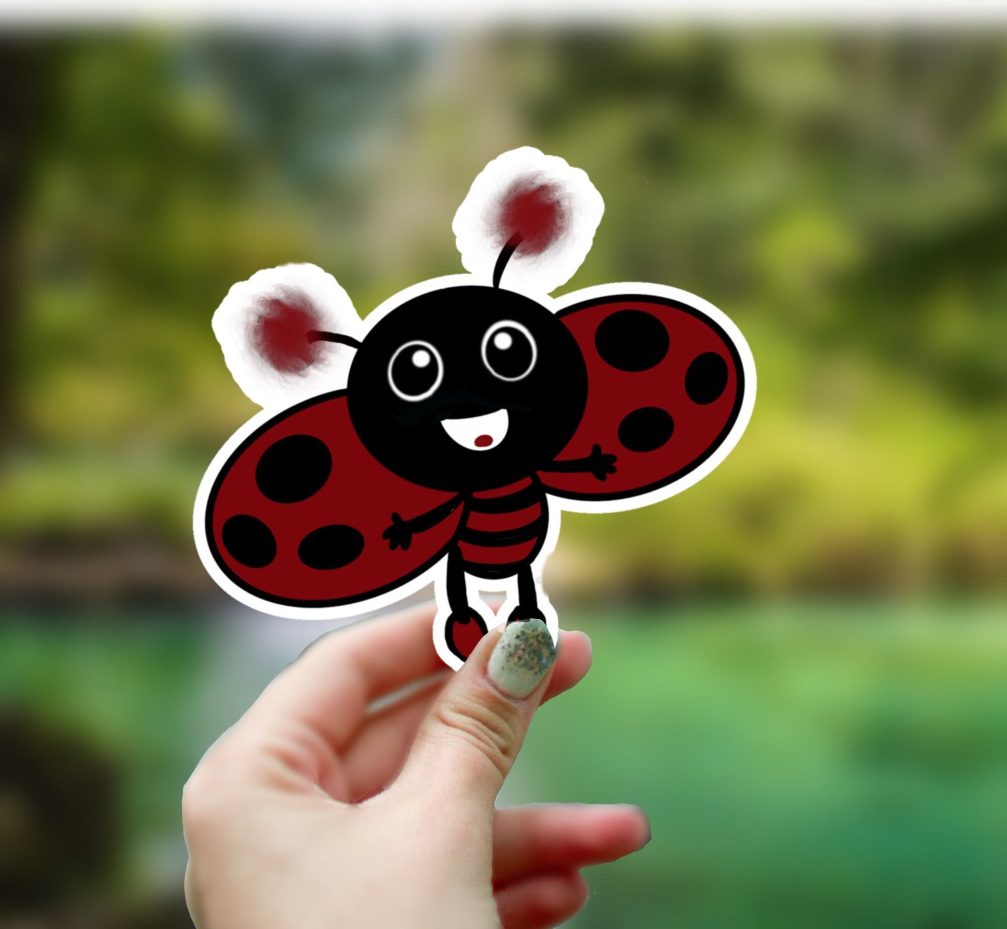 Discover Lady Bug Sticker, Waterproof Sticker