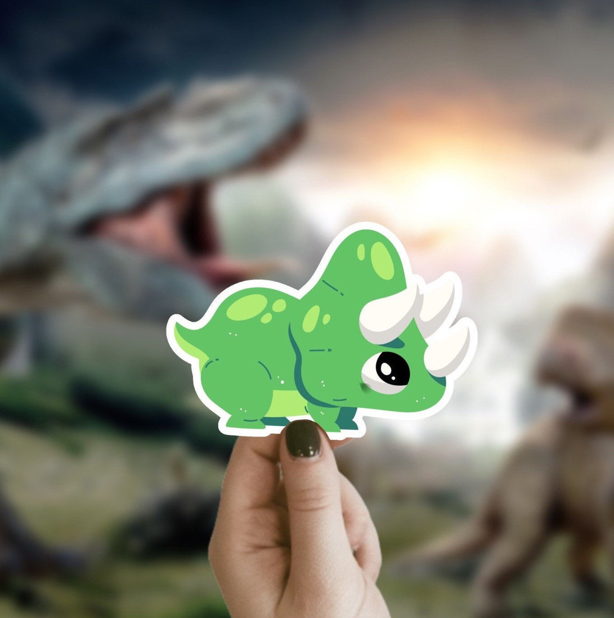 Discover Cute Baby Dino Waterproof Sticker, Waterproof Sticker