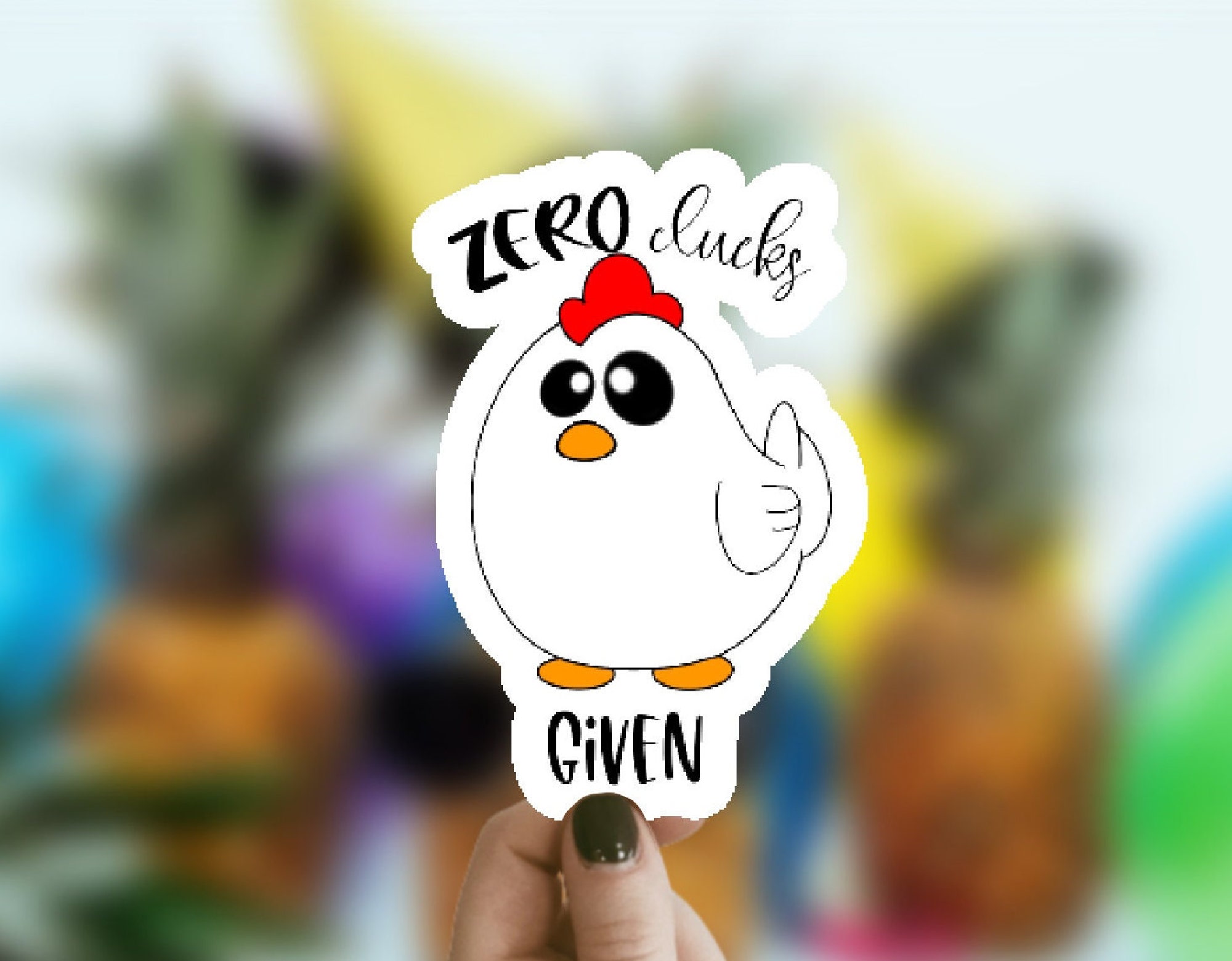 Funny Chicken Sticker, Waterproof Sticker