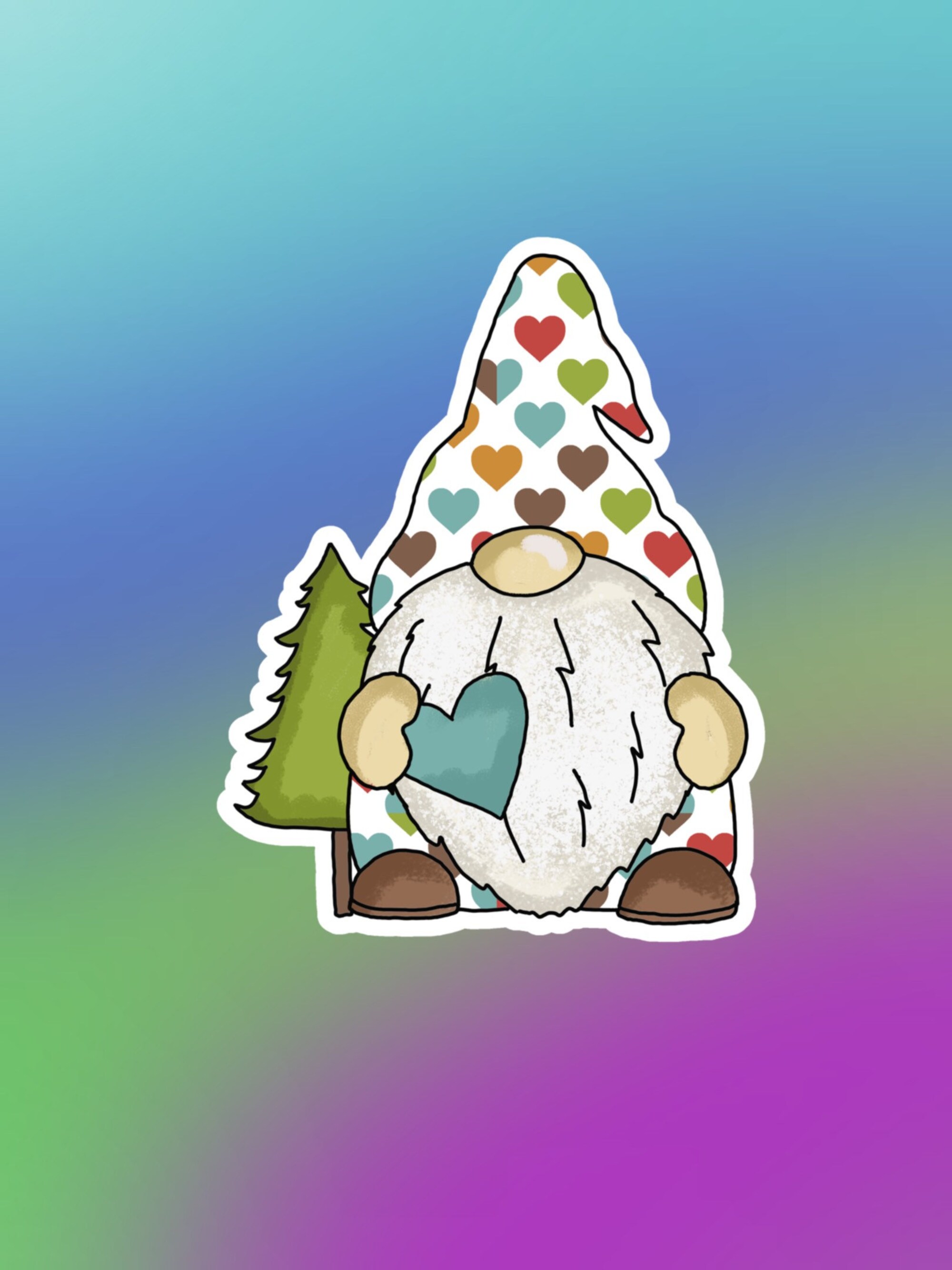 Cute Gnome Sticker, Waterproof Sticker