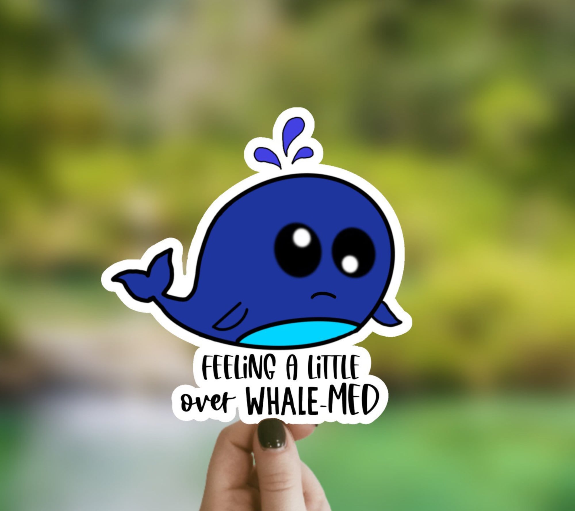 Over Whale Med Sticker, Waterproof Sticker