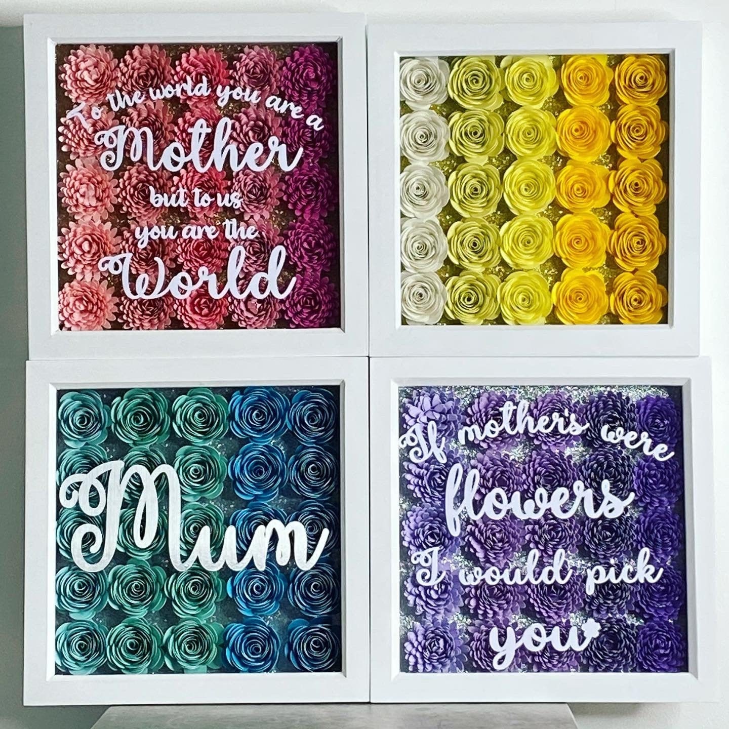 Personalised Flower Shadow Box Frame 20x20 Beautiful Gift Etsy