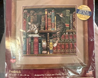 Kit de punto de cruz contado Creative Accents n.° 7999 “Frederick”, 12 x 11, sellado, vintage de 2006
