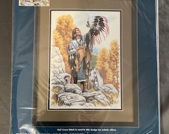 Dimensions Sunset “Invoking the Great Spirit” Counted Cross Stitch Kit by Steven Lang 14x18 – Sealed